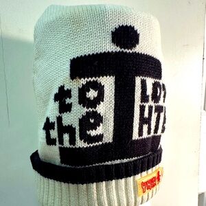 Yuga Cream and Black Knit Beanie